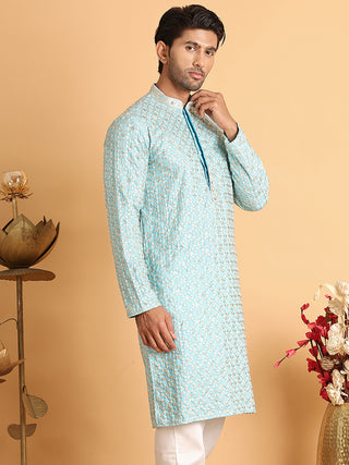 Embroidered Viscose Kurtas For Men