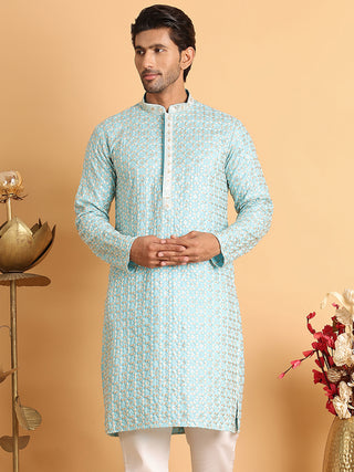 Embroidered Viscose Kurtas For Men