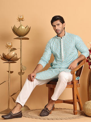 Embroidered Viscose Kurtas For Men