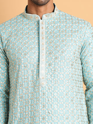 Embroidered Viscose Kurtas For Men