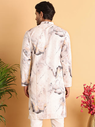 Marble Printed Sequin Cotton Kurtas.