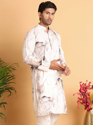 Marble Printed Sequin Cotton Kurtas.