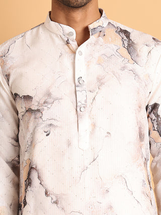 Marble Printed Sequin Cotton Kurtas.