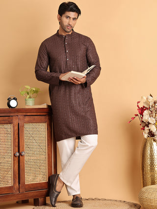 Embroidered Straight Kurtas For Men