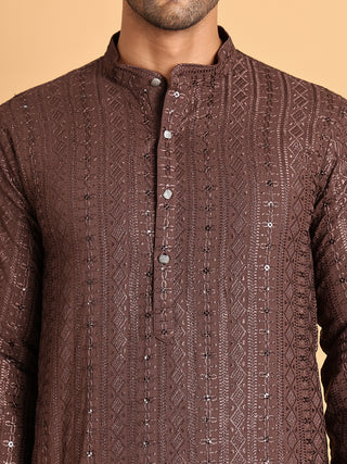 Embroidered Straight Kurtas For Men