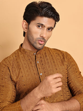 Embroidered Straight Kurtas For Men