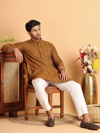 Embroidered Straight Kurtas For Men