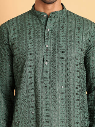 Embroidered Straight Kurtas For Men