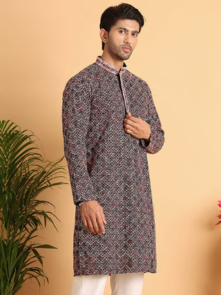 Embroidered Viscose Kurtas For Men