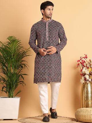 Embroidered Viscose Kurtas For Men