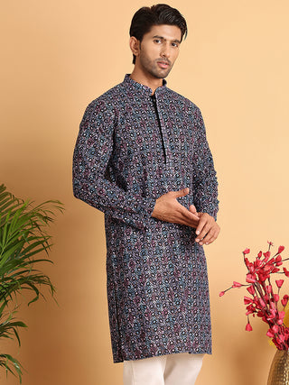 Embroidered Viscose Kurtas For Men