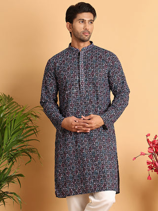 Embroidered Viscose Kurtas For Men