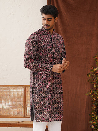 Embroidered Viscose Kurtas For Men