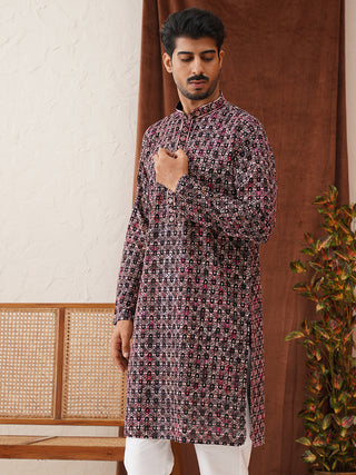 Embroidered Viscose Kurtas For Men