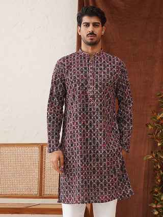 Embroidered Viscose Kurtas For Men