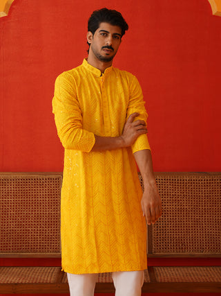 Embroidered Sequined Viscose Straight Kurtas.