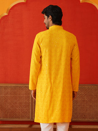 Embroidered Sequined Viscose Straight Kurtas.