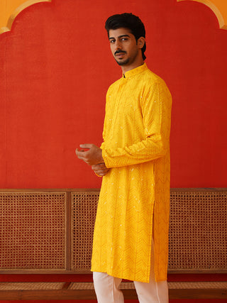 Embroidered Sequined Viscose Straight Kurtas.