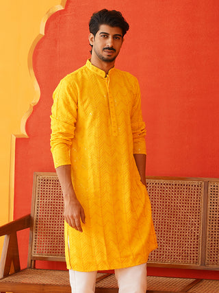 Embroidered Sequined Viscose Straight Kurtas.