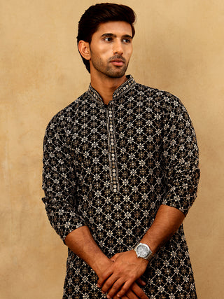 Viscose Rayon Embroidered Sequin Kurta