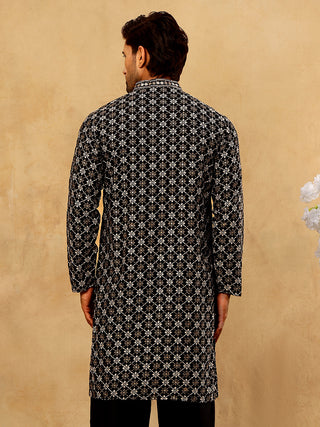 Viscose Rayon Embroidered Sequin Kurta