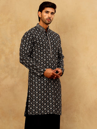 Viscose Rayon Embroidered Sequin Kurta