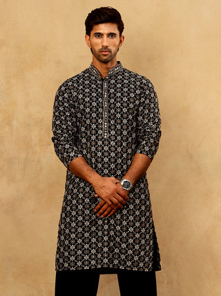 Viscose Rayon Embroidered Sequin Kurta
