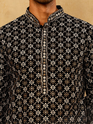 Viscose Rayon Embroidered Sequin Kurta
