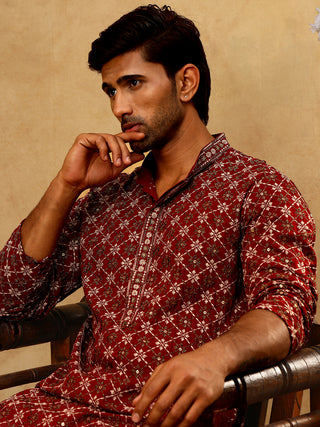 Viscose Rayon Embroidered Sequin Kurta