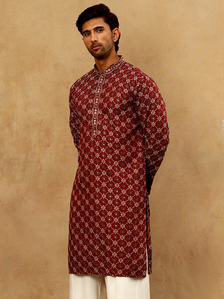 Viscose Rayon Embroidered Sequin Kurta