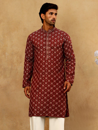 Viscose Rayon Embroidered Sequin Kurta