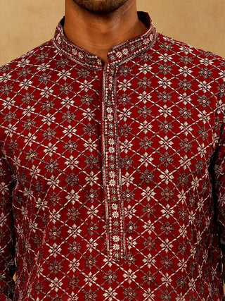 Viscose Rayon Embroidered Sequin Kurta