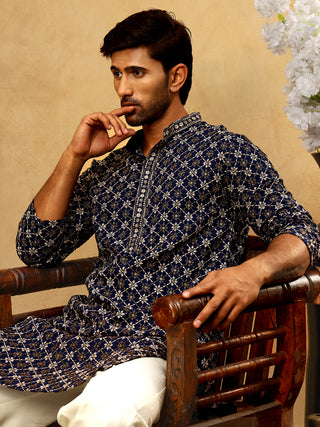 Viscose Rayon Embroidered Sequin Kurta