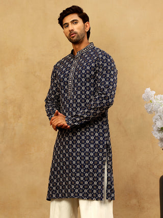 Viscose Rayon Embroidered Sequin Kurta