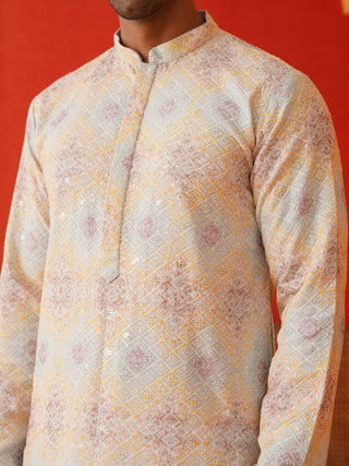 Embroidered Staight Kurtas For Men