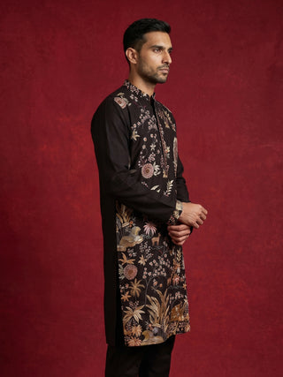 Floral Embroidered and Sequins Kurta