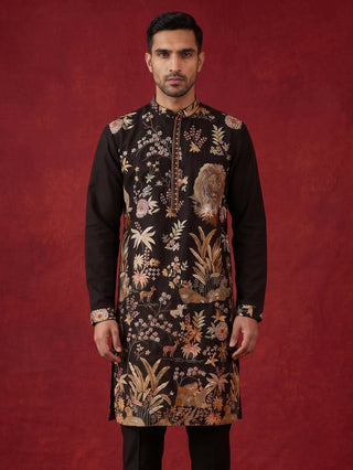 Floral Embroidered and Sequins Kurta