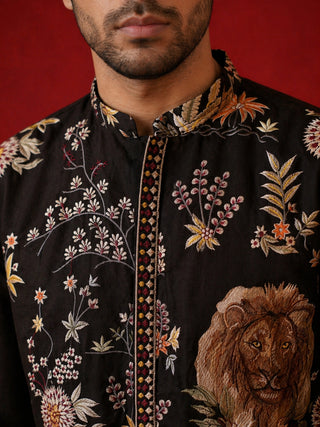 Floral Embroidered and Sequins Kurta