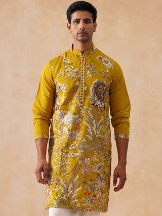 Floral Embroidered and Sequins Kurta