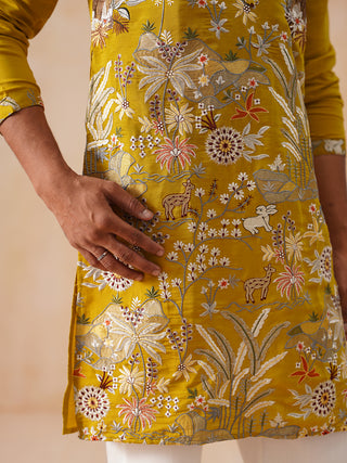 Floral Embroidered and Sequins Kurta