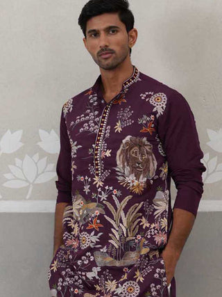 Floral Embroidered and Sequins Kurta