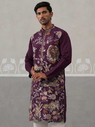 Floral Embroidered and Sequins Kurta