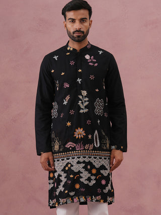 Floral Embroidered and Sequins Kurta