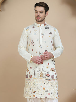 Embroidered Silk Blend Kurtas