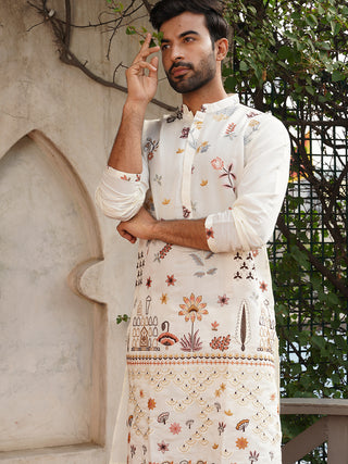 Embroidered Silk Blend Kurtas