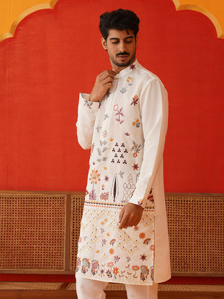 Floral Embroidered and Sequins Kurtas