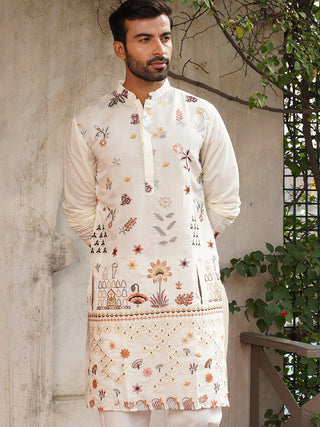 Embroidered Silk Blend Kurtas