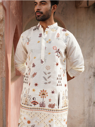 Embroidered Silk Blend Kurtas