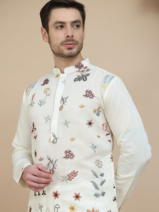 Embroidered Silk Blend Kurtas