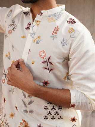 Embroidered Silk Blend Kurtas